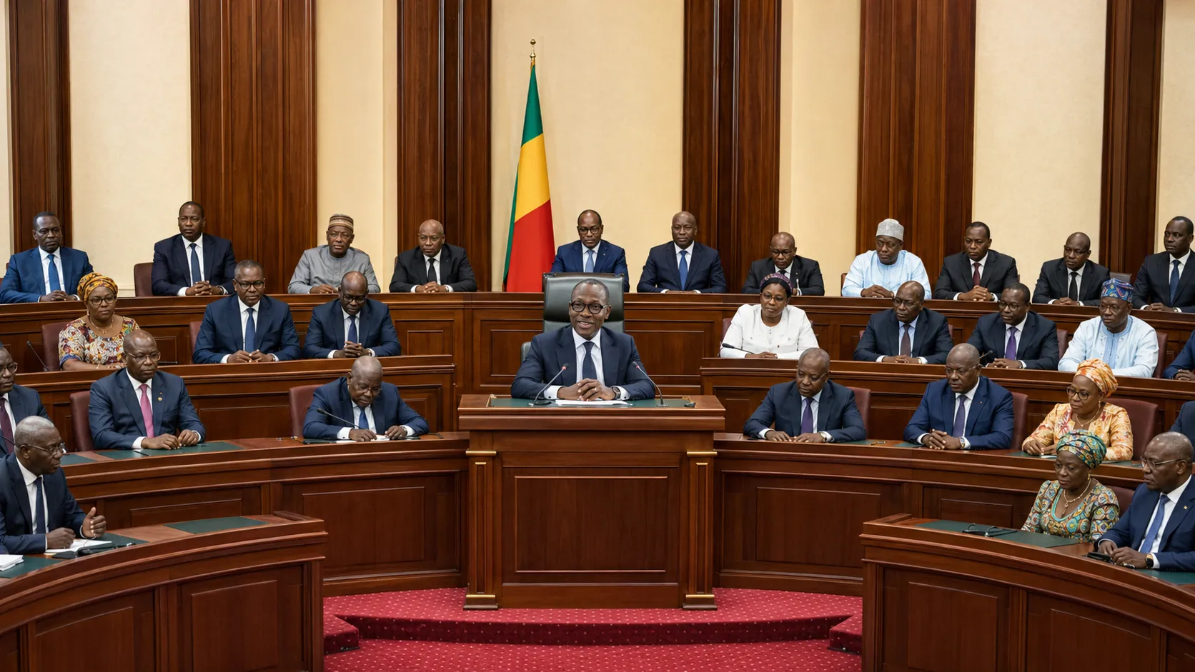 Les 25 membres du Sénat du Bénin réunis dans l’hémicycle