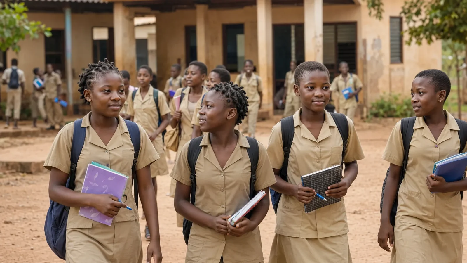 Collégiennes béninoises dans un établissement public